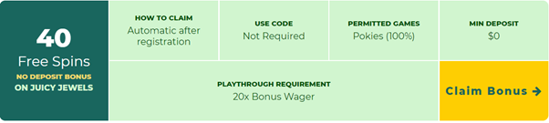 Claim 40 Free Spins - Step 1